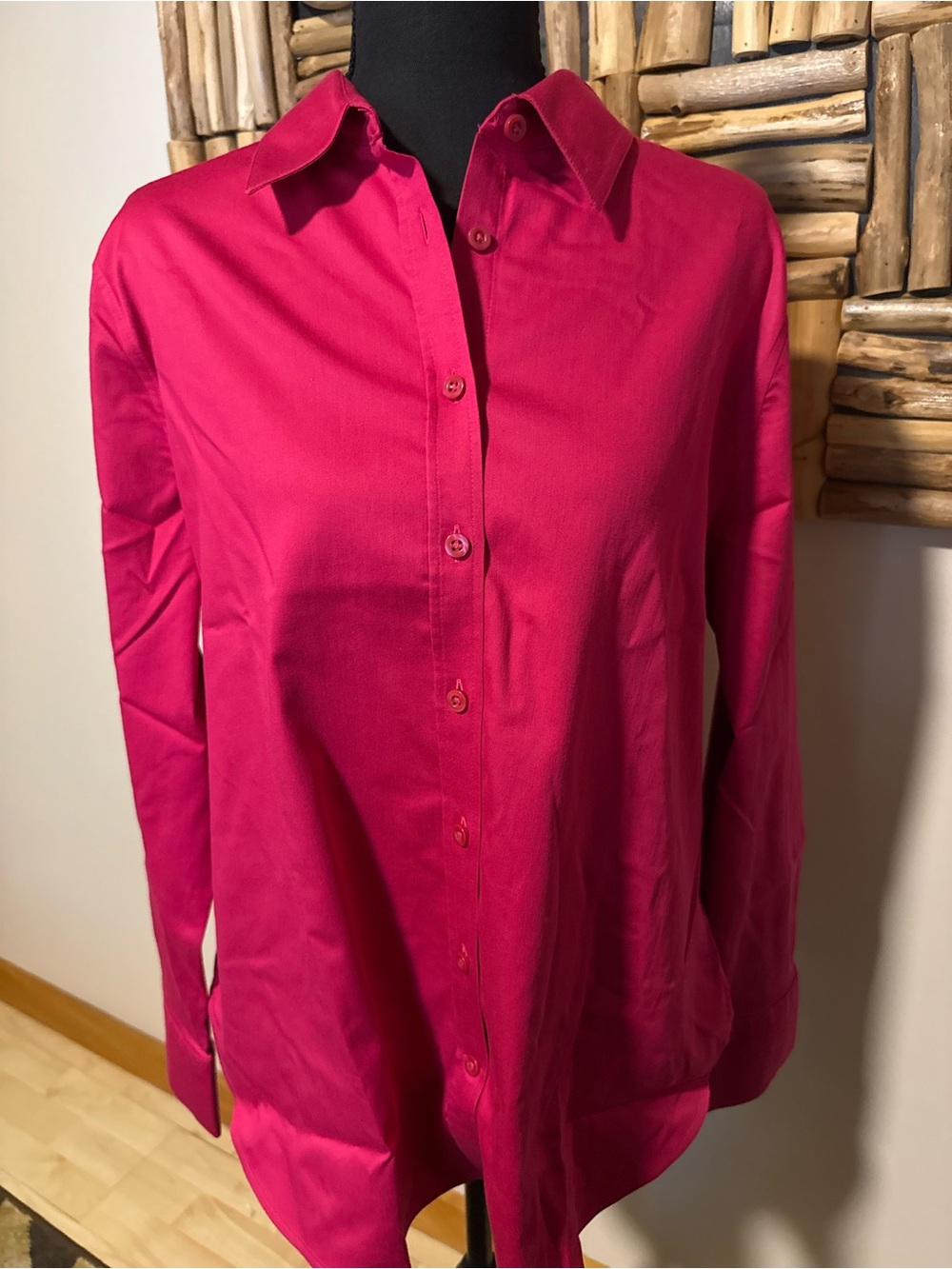 Chico's Hot Pink Non-Ireland n Collared Button-Down, Size 12